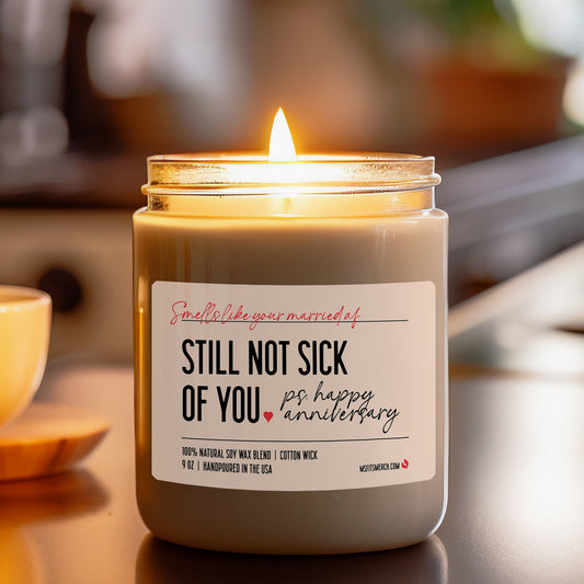 Wedding Anniversary Candle Gift Married AF Gift Candle Anniversary Gift for Wife Marriage Gift for Husband Happy Anniversary Gift Soy Candle